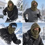 Double layer fleece hat with ear and neck cover