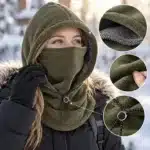 Double layer fleece hat with ear and neck cover